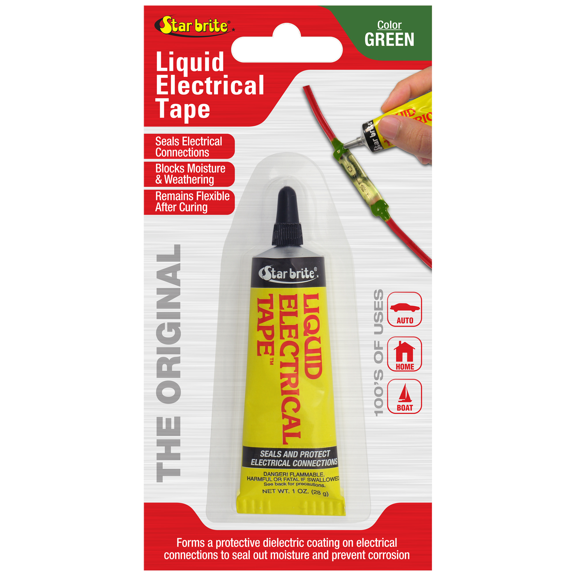 StarBrite, LiquidElectrical Tape Green 1 oz, Model# 84156